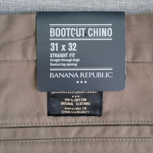 NWT Men's Banana Republic Factory Bootcut Chino Straight Fit Pants Size 31x32 - Picture 3 of 13